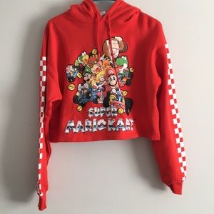 Forever 21 Super Mario Cart Cropped Hoodie